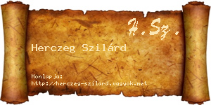 Herczeg Szilárd névjegykártya